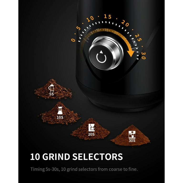 SHARDOR Adjustable Coffee Grinder Electric, Herb Grinder, Spice Grinder,  Coffee Bean Grinder, Espresso Grinder with 2 Removable Stainless Steel  Bowl