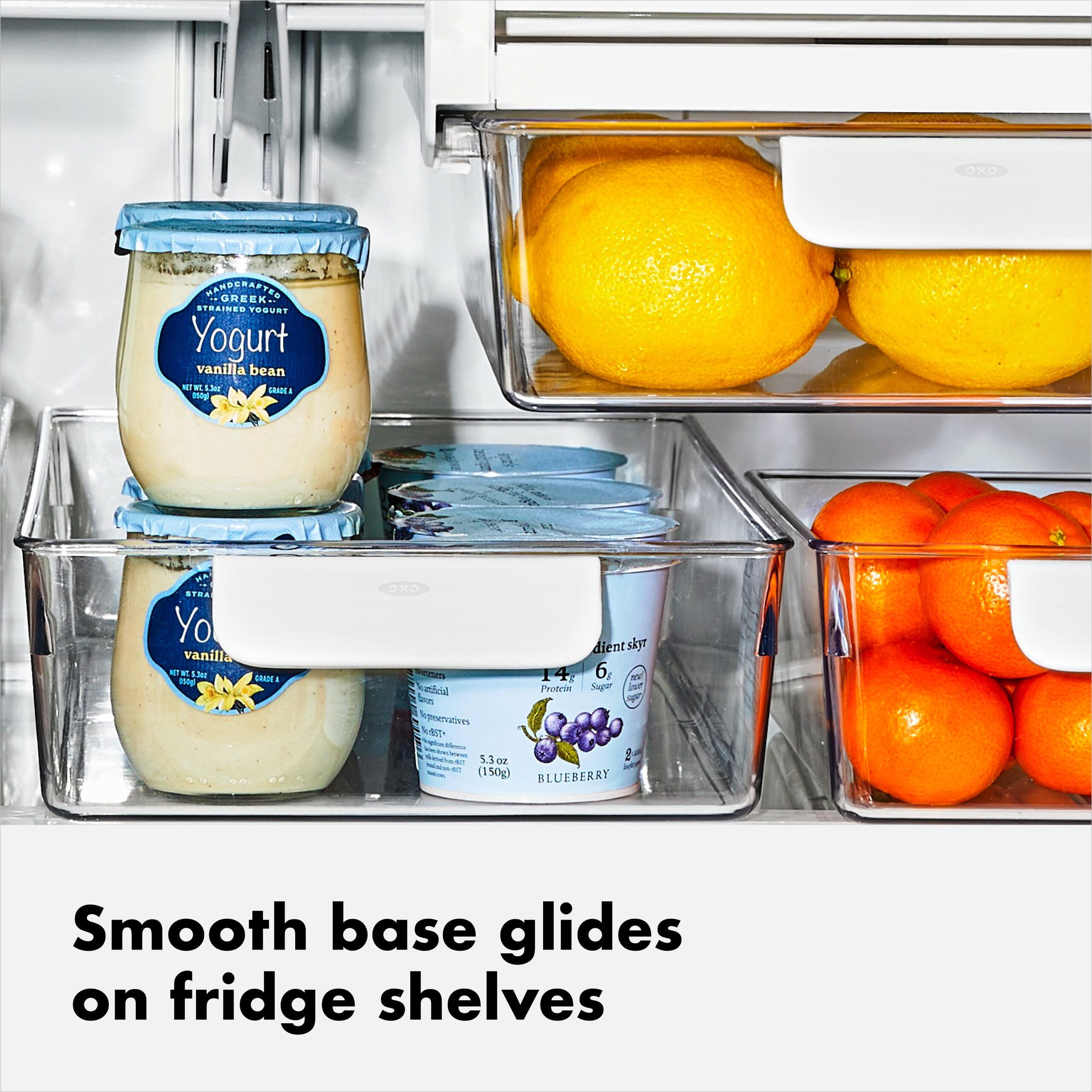OXO Refrigerator Organizer Container with Handle, 5-Inch x 10-Inch, Clear