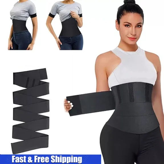 Women Waist Trainer Sauna Neoprene Sweat Belt Tummy Control Yoga Gym Body Shaper