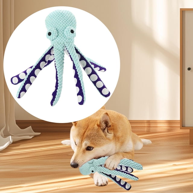 Pet Dog Toy Interactive Play Interactive Hinger en forma de pulpo, juguete de lujoso, masticación para perros para masticadores agresivos gatos de