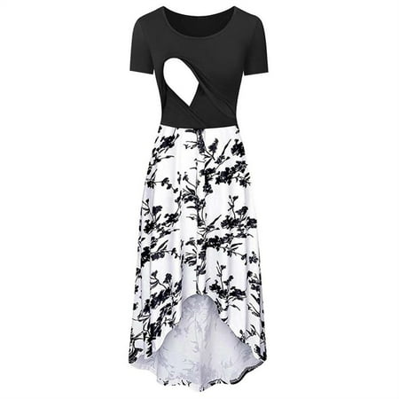 

Summer Savings Clearance! Dezsed Nursing Pyjama Summer 2022 Women Maternity Dress Printed Maternity Home Wear Breastfeeding Dress Short Sleeve Maternity Nightgown
