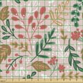 thumbnail image 2 of Ambesonne Autumn Fabric by the Yard Upholstery, Flowers Leaves Berries Art, 2 Yards, Dark Salmon Sea Green, 2 of 5