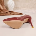 thumbnail image 6 of Xfvqtps Womens Pumps Classic Pointed Toe Patent Leather Heels Dress Stilettos for Wedding Party Office Wear Slender Heel, 6 of 9
