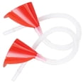 thumbnail image 1 of BESTYASH 2Sets Red Multi Functional Oil Funnel with Slanted Spout and Hose for Vehicle Fluid Filling, 1 of 8