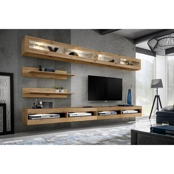 Fly I2 34TV Wall Mounted Floating Modern Entertainment Center Walmart