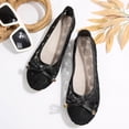 thumbnail image 4 of GERsome Ballet Flats for Women Round Toe Slip-On Casual Shoes Lace Mesh Breathable Wedding Dressy Floral Work Shoes, Black Size 7, 4 of 9