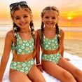 thumbnail image 6 of CCRFTGI Swimsuit for Kids Girls Size 7-8 2 Piece Set Swimming Bikinis Beach Holiday Bathing Suits Cute Summer Floral Print Girls Fashion Swim Suit Kids Bikini Swimwear Green 7-8 Years, 6 of 9