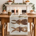 thumbnail image 2 of Table Runner 72 Inches Long for Kitchen Dining, Happy Easter Dresser Scarf Farmhouse, Dining Table Decorations for Wedding/Parties, Vintage Brown Rabbits Love Heart Balloon 16 x 72 In, 2 of 8