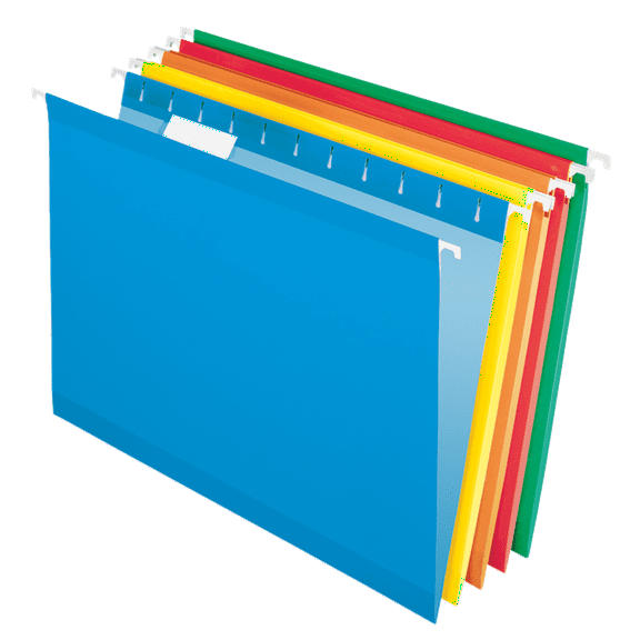 Office Depot Hanging Folders, 15 3/4in. x 9 3/8in., Legal Size, Assorted Primary Colors, Box Of 25, OM97649