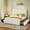 White, variant on Amolife King Bed Frame with Adjustable Velvet-Wrapped Headboard and 4 Storage Drawers, No Box Spring Required, Gray