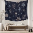 thumbnail image 5 of Navy Blue Coastal Large Tapestry for Bedroom Wall Hanging Tapestry,Nautical Summer Beach Sea Turtle Starfish Ceiling Backdrop Tapestries Poster Blanket Wall Decor for Teens Room Living Room 85" x 90", 5 of 8