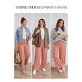 thumbnail image 5 of SHEWIN Womens Plus Size Pants Wide Leg Striped Palazzo Pants Elastic Waist Casual Lounge Trouser with Pockets 1X-5X, 5 of 8