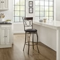 thumbnail image 2 of Linon Hearst Circles Back Bar Stool, 30" Seat Height, Brown and Black Finish with Brown PVC Fabric, 2 of 11