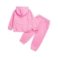 thumbnail image 2 of Hansber Boys Girls Athletic Sweatsuits 2Pcs Jogger Outfits Set Kids Clothes Set Pullover Tracksuit Pink 100, 2 of 7
