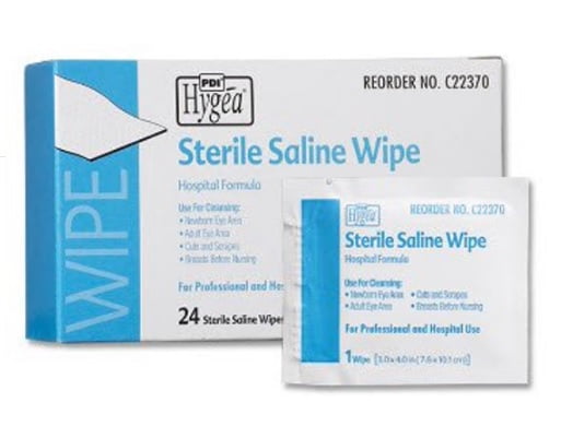 Wipes First Aid PDI Hygea Saline 3x4' 24/Bx