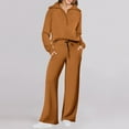 thumbnail image 3 of MSJUHEG 2 piece outfits for women,casual outfits for women,two piece sets for women,Two Piece Outfits Set Wide Leg Sweatpant Set Tracksuit,2 piece sets for women fall,workout sets for women Coffee 2XL, 3 of 6