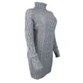 thumbnail image 5 of Sweater for Women Cable Knitted Long Sleeve Turtleneck Knitted Mini Dress Casual Slim Trendy Outfits, 5 of 8