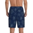 thumbnail image 3 of Kdxio Snowflake Dark Blue Print Mens Sleep Shorts Bottoms Soft Comfy Pajama Wear Pants with Drawstring Pockets, 3 of 7