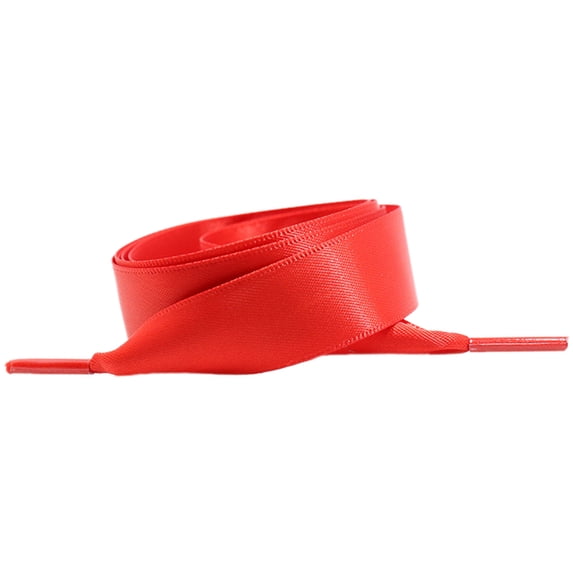 Santimon 2 Pairs Flat Shoe Laces Silk Ribbon Shoelace for Sneakers/ Canvas Shoes/ Board Shoes 55" Red