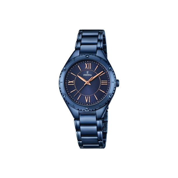 F16923-2 Boyfriend Blue Stainless Steel 33mm Watch - Walmart.com
