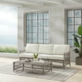 thumbnail image 3 of Thatcher 2Pc Outdoor Wicker Sofa Set Creme/Driftwood - Sofa & Coffee Table Ottoman, 3 of 20