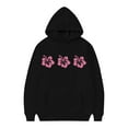 thumbnail image 5 of Girls Hoodies Size 14-16 Floral Graphic Long Sleeve Soft Sweatshirt Kids Oversize Y2k Long Sleeve Shirt Clearance Clothes a-Black, 12-13 Years, 5 of 5