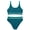 Dark green, variant on Girls Swimsuit Two Piece High Waist Athletic Piping Girls Bathing Suit Cute Fashion Classic Bikinis Set Kids Swim Suits 9-15T