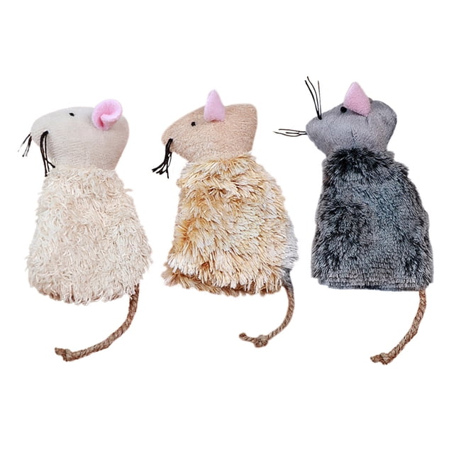 KAKOWELY 3Pcs Cat Toys Pet Cat Toy Simulated Roo Toy Kitten Plush Toy Cat Interactive Toy,4.33"X2.56"X0.98"