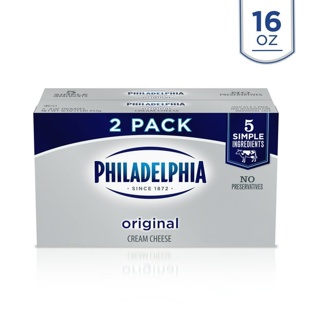 Philadelphia Original Cream Cheese, 2 ct Pack, 8 oz Bricks Walmart