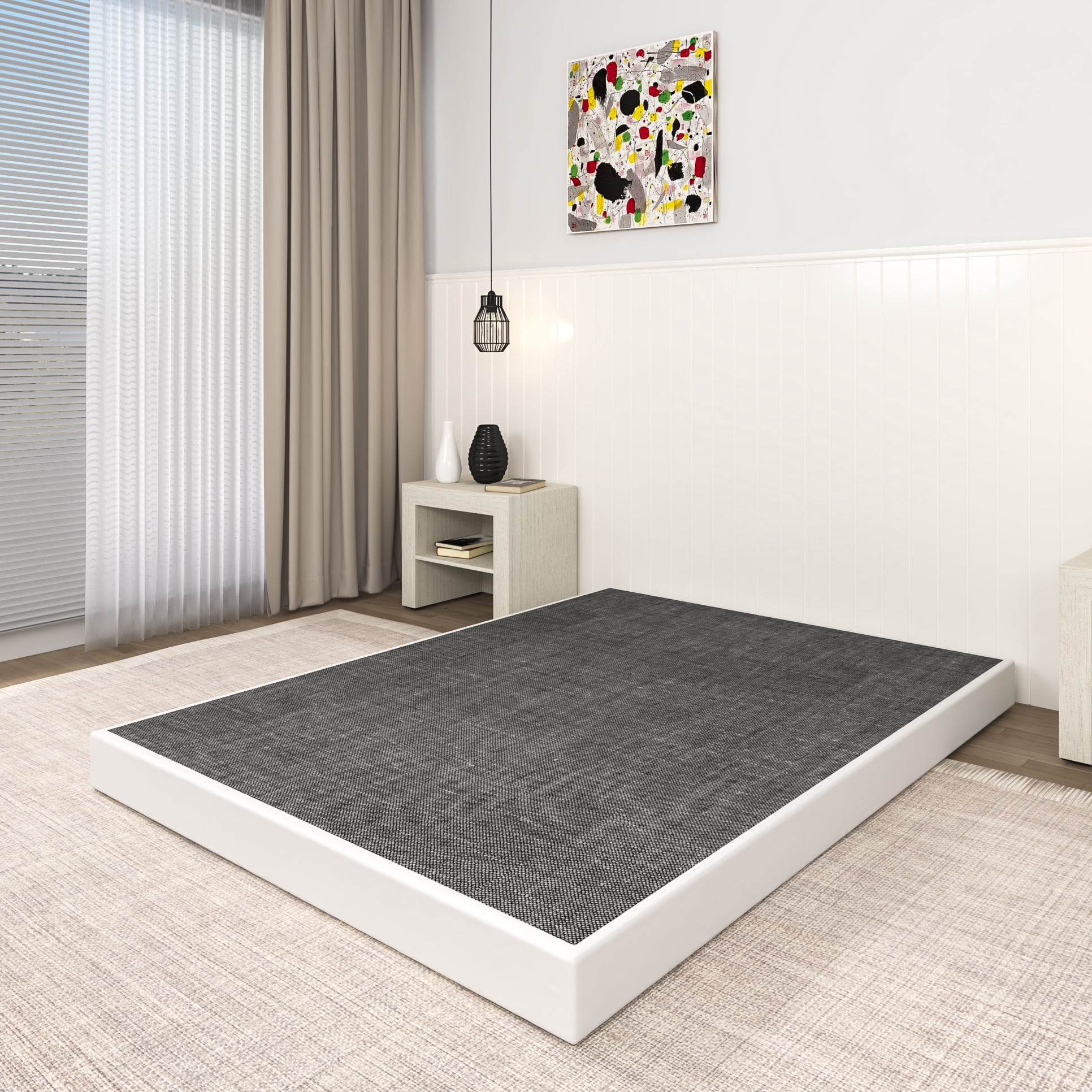 NULS Queen Box Springs 5 inch, Heavy Duty Metal Mattress Foundation with Cover, Easy Assembly