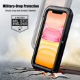 thumbnail image 4 of Beasyjoy iPhone 11 Case Waterproof Metal Heavy Duty Case with Built-in Screen Full Body Protective Shockproof Drop, 4 of 5
