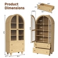 thumbnail image 2 of NEGYLIM 71'' Arched Kitchen Pantry Cabinet & Display Cabinet with Glass Doors, 4 Shelves, 2 Drawers, Solid Wood Legs, Suitable for Kitchen, Bedroom and Living Room, Easy Storage, 2 of 13