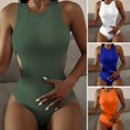 thumbnail image 2 of ENJOYW Lady Swimwear Solid Color Whorl Round Neck Comfortable Summer Bather for BeachPolyester, 2 of 7