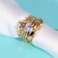 thumbnail image 4 of Ringheart Couple Rings Matching Ring Claddagh Ring Yellow Gold Plated Women Wedding Ring Sets for Him and Her, 4 of 7