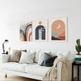 thumbnail image 5 of Boho Wall Art Set of 3 Mid-Century Modern Wall Art Sun Moon Plant Leaf Mountain Rainbow Beige Geometric Abstract Artwork Prints Modern Boho Wall Decor Ready To Hang for Living Room Bedroom 12x16, 5 of 6