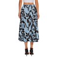 thumbnail image 4 of Yucgh Women's Bohemian Flower Midi Skirt with Pockets, Solid Color High Waisted Skirt, Casual Elastic Waist Skirt for Summer Wear,Royal Blue,2XL, 4 of 4