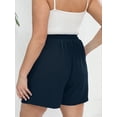 thumbnail image 7 of SHOWMALL Women's Plus Drawstring Shorts Navy Blue 3X Summer Elastic Waist Casual Lightweight with Pockets, 7 of 7