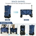 thumbnail image 4 of Canddidliike Outdoor Folding Wagon Cart with Adjustable Handle and Universal Wheels-Navy, Collapsible Folding Wagon for Camping, Shopping, Sports, 4 of 9