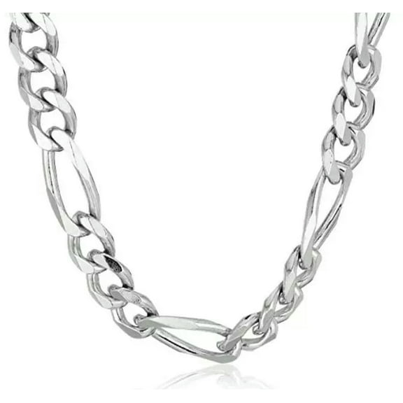 HOOUN 10mm 24 inch Stainless Steel Silver Solid Figaro Link-Chain Necklace For Mens