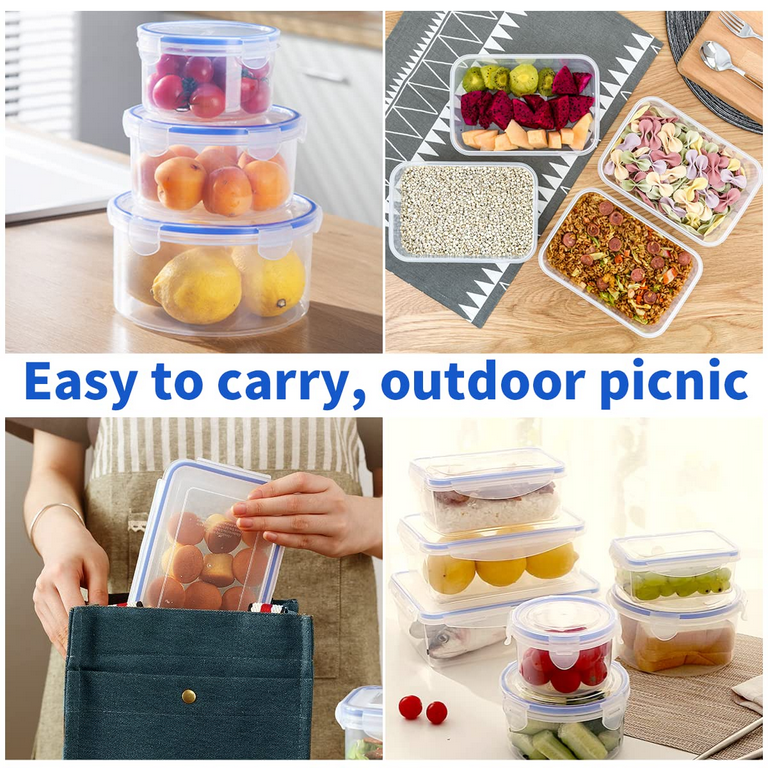 1pc Kitchen Refrigerator Microwave Safe Plastic Food Container With Lid For  Fruit, Meal & Leftover Storage