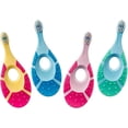 thumbnail image 2 of Les 4 Cepillos de Dientes para bebés 0-2 años - Cepillo de dientes con cerdas extra suaves y anillo mordedor suave para las encías de los bebés y fácil agarre - Pack 4 unidades Rojo Verde, 2 of 4