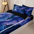 thumbnail image 3 of Homewish Wild Dragon Zipper Queen Comforter Set with Fitted Sheet and 2 Pillowcases,Rose Lavender Flower Zipper Bedding Set,Blue,Retro Animal Decor,Black Reversible,4pcs, 3 of 8