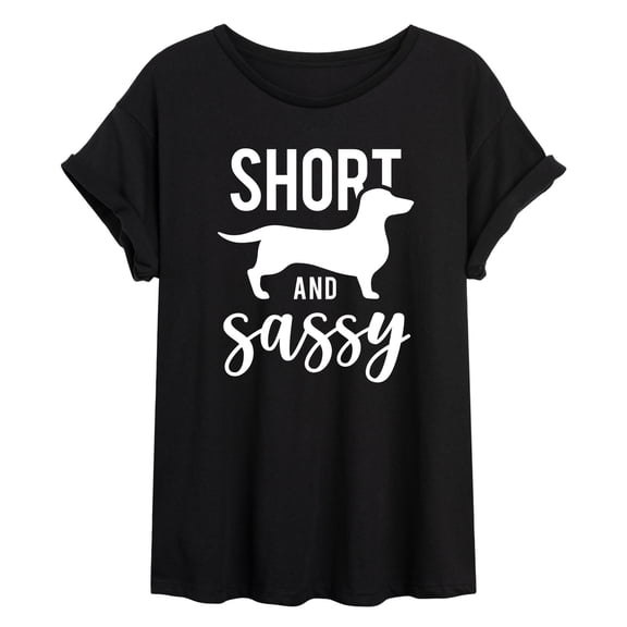 Instant Message - Dachshund Short and Sassy Oversized Graphic T-Shirt