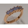 thumbnail image 2 of LBG British Made 9k Rose Gold Natural Tanzanite Womens Anniversary Ring - 33 size options - Size 8.5, 2 of 5