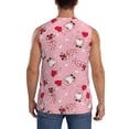 thumbnail image 4 of Lsque Gnome With Heart Print Men's Cotton Blend Sleeveless Muscle Shirts (S-3XL)- Moisture Wicking, Odor Protection, UPF 30+,XX-Large, 4 of 8