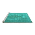 thumbnail image 2 of Ahgly Company Machine Washable Indoor Rectangle Persian Turquoise Blue Bohemian Area Rugs, 6' x 9', 2 of 4