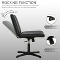 thumbnail image 5 of CL.HPAHKL Swivel Criss Cross Legged Desk Chair Armless, Height Adjustable Modern Makeup Vanity Chair No Wheels, Mid Back Computer Task Chair with Wide Seat for Home Office - Black, Pack of 1, 5 of 9
