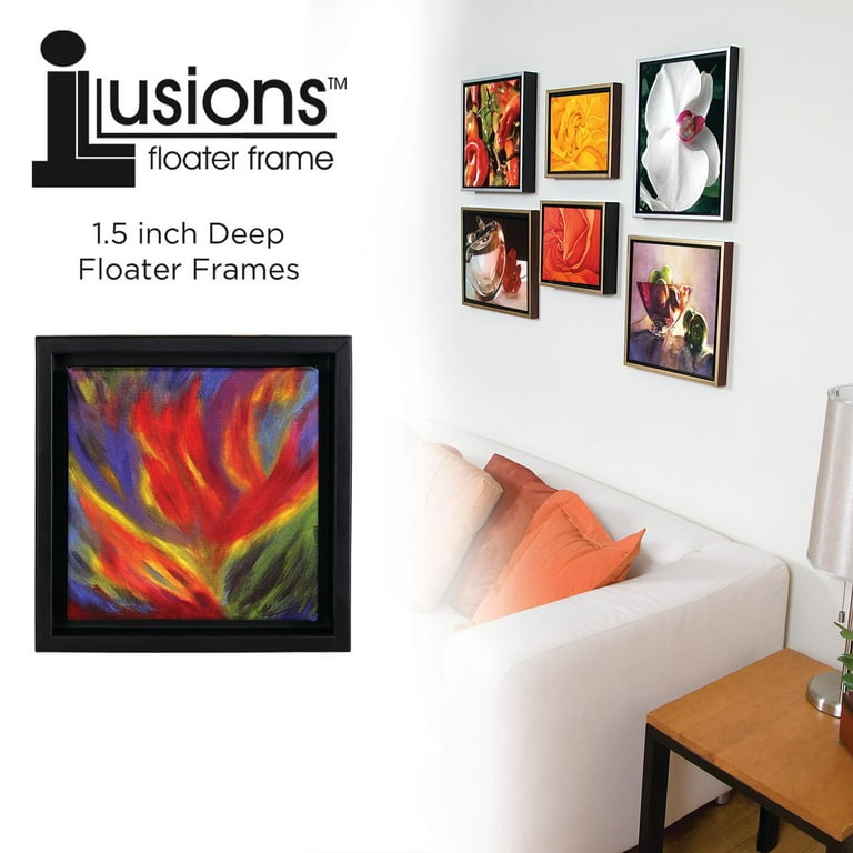 Illusions Floater Frame, 20x20 Antique/Gold - 3/4 Deep