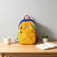 thumbnail image 4 of ashion Color-Block Backpack, Rainbow Trim Casual Bookbag, Breathable Fabric Backpack with Reinforced Zippers, Cute Lightweight Nylon Daypack for Daily Commute and Weekend Trips, Yellow, 4 of 7