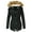 Black, variant on Women Winter Coats Fleece Fluffy Puffer Jacket Warm Thicken Parka Sherpa Trimmed Collar with Hood Black Size L
